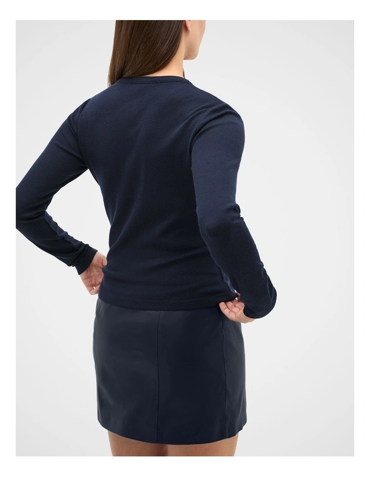 Australian Merino Cardigan in Twilight Blue image 2