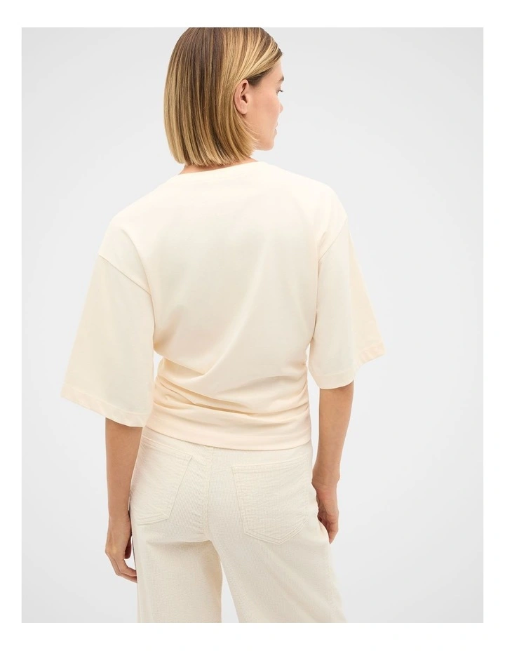 Waisted Crop Tee in Coconut Cream image 2