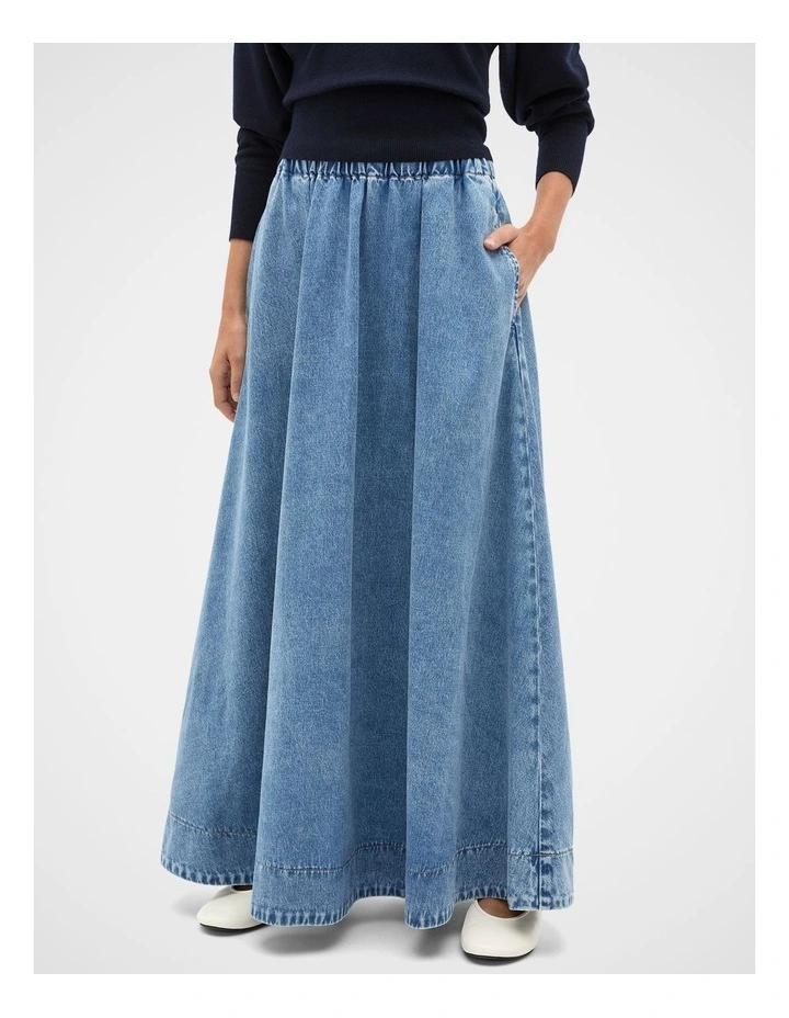 Elasticated Denim Skirt image 1