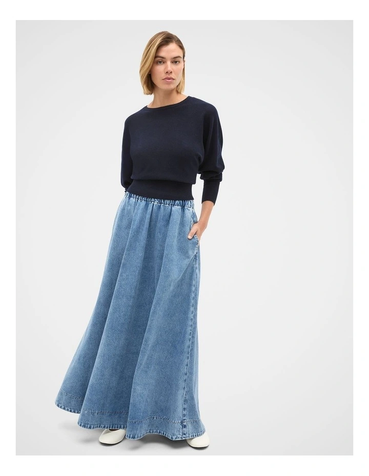 Elasticated Denim Skirt image 3