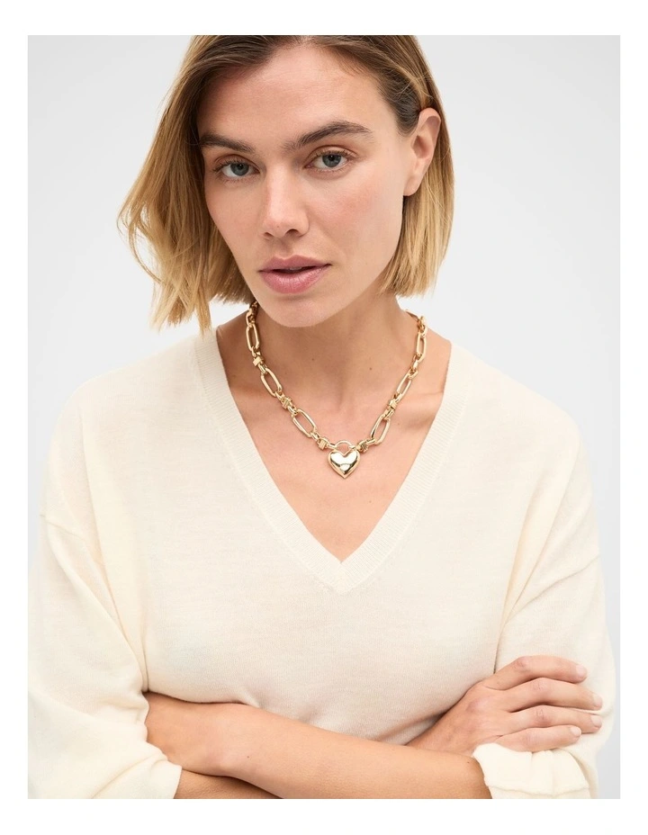 Lightweight Merino Relaxed V Neck image 3