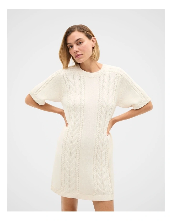 Cotton Cable Knit Mini Dress image 1