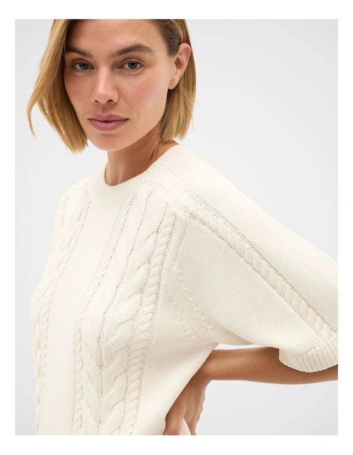 Cotton Cable Knit Mini Dress image 3