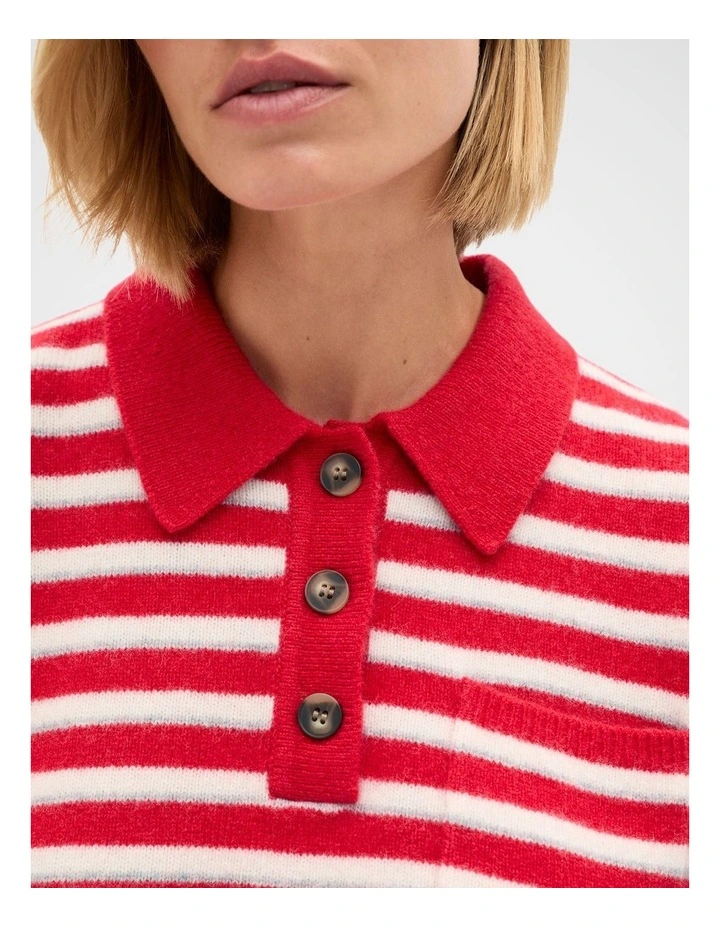 Brushed Merino Stripe Polo Knit image 3