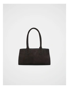 Suede East West Tote in Chocolate