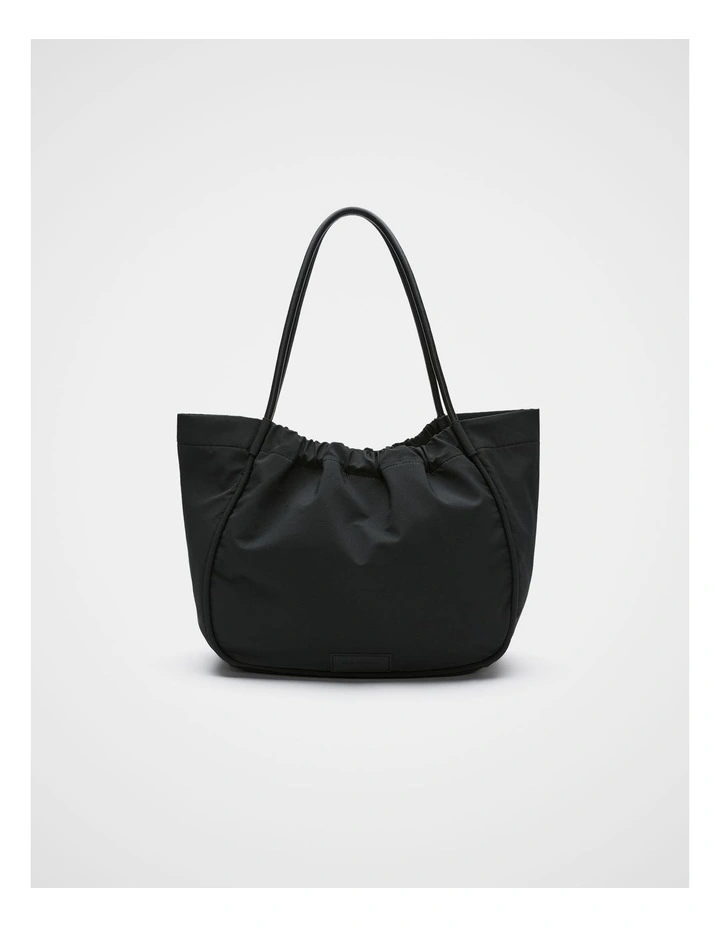 Ruched Essential Tech Tote in Black image 1