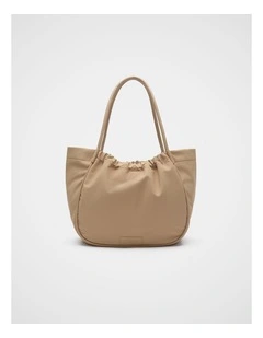 Ruched Essential Tech Tote in Sandstone