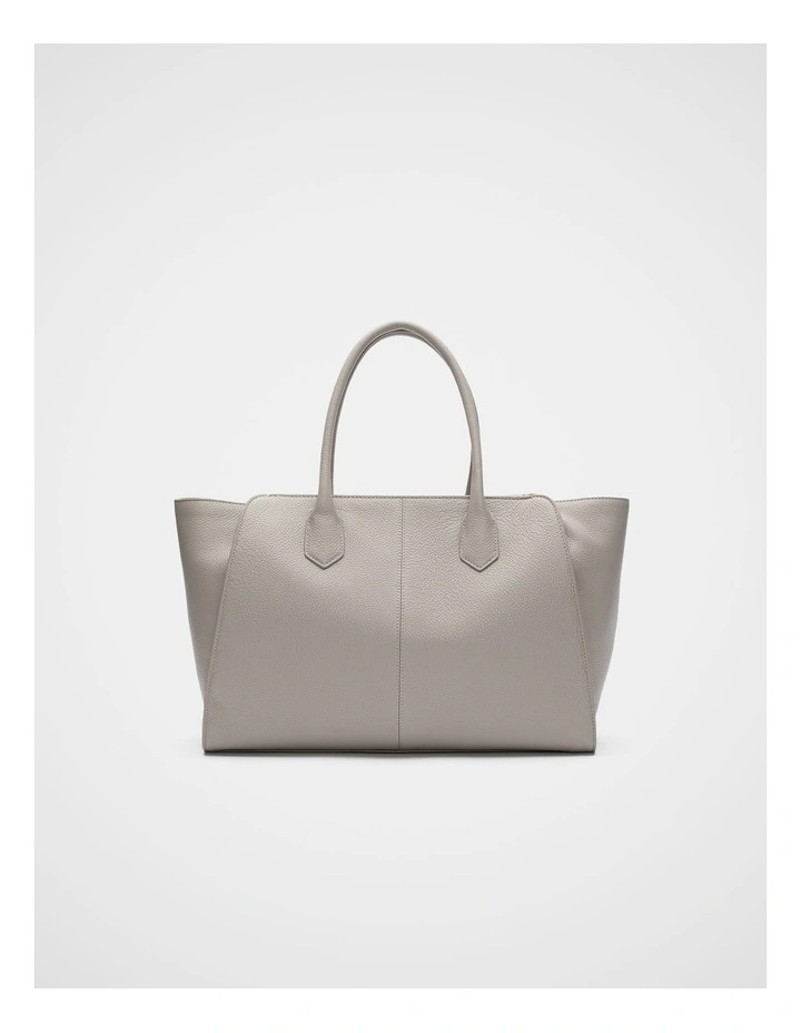 Softly Structured Leather Tote in Pale Slate Marle image 1