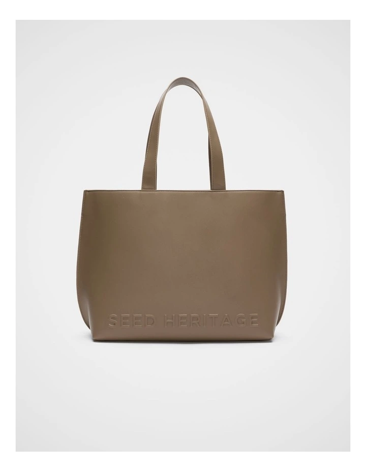 Logo Detail Tote in Dark Cashew image 1