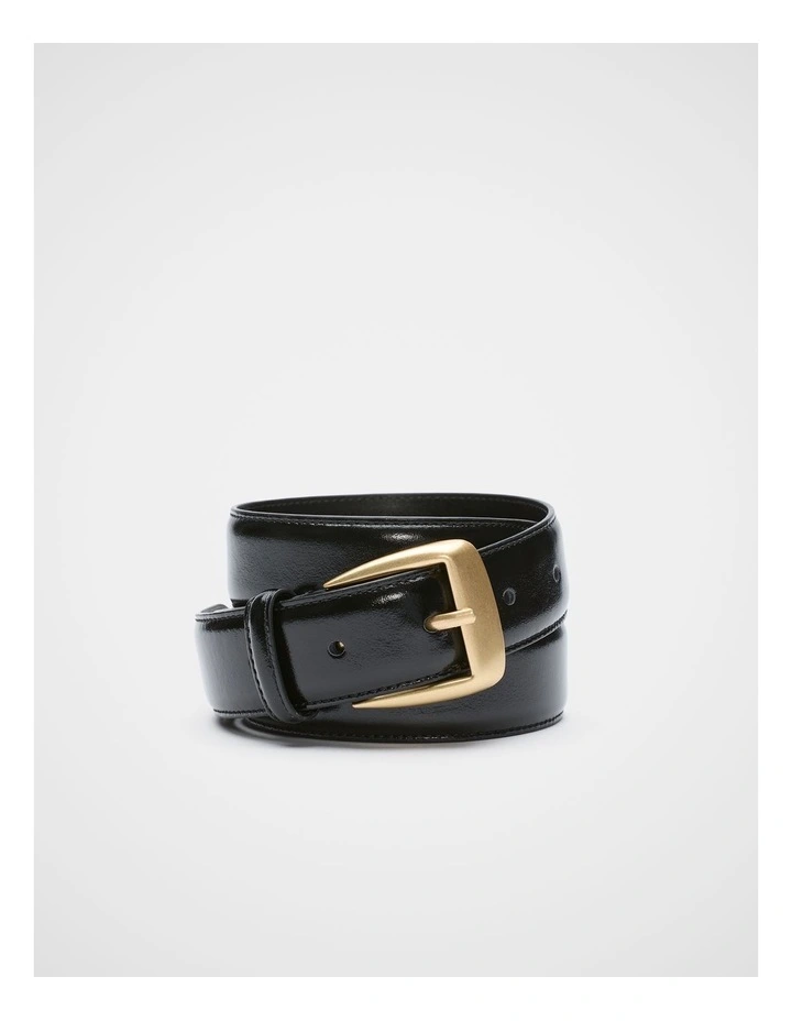 Koda Leather Belt in Hi Shine Black image 1