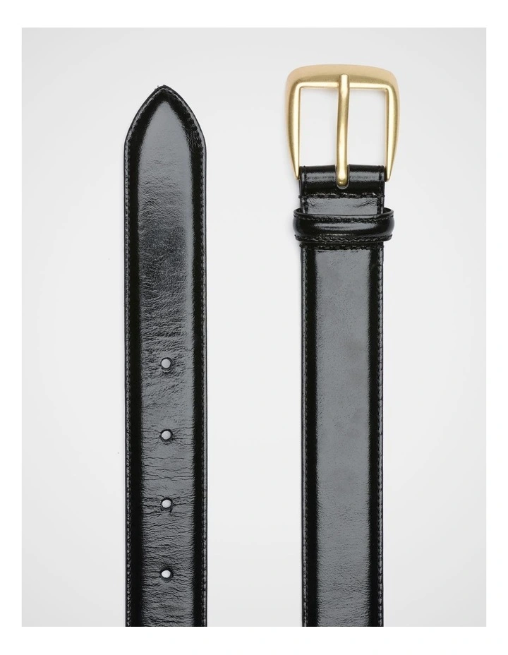 Koda Leather Belt in Hi Shine Black image 3