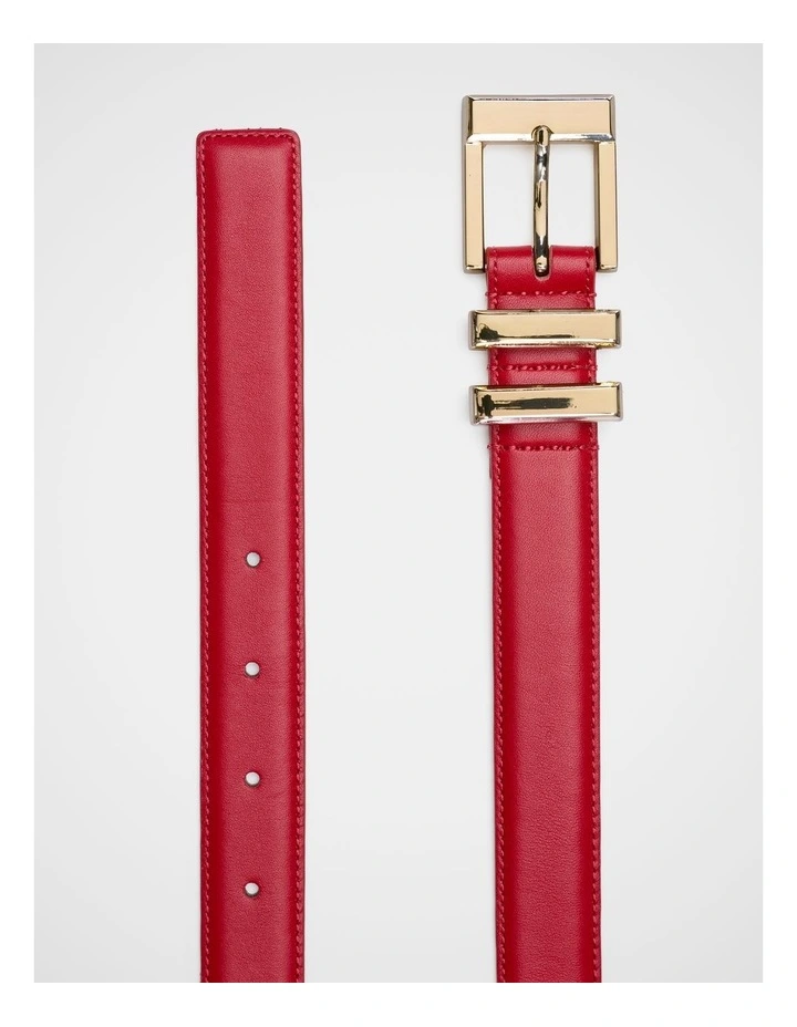 Elle Square Buckle Belt in Poppy image 3