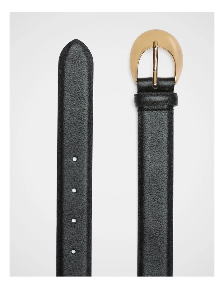 Dove Circle Buckle Belt in Black Pebble image 3