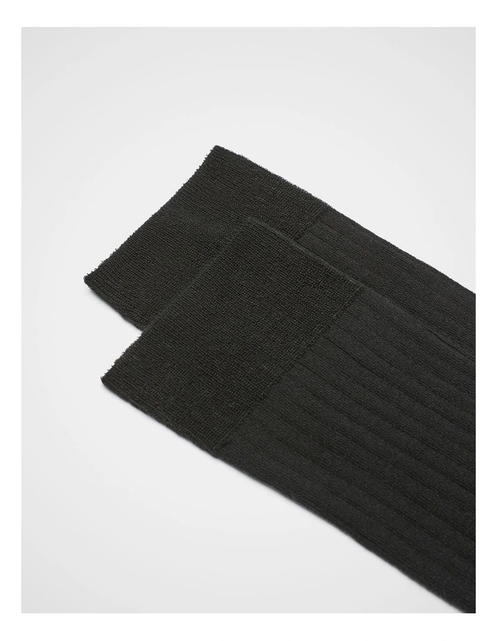Fine Boot Sock in Black image 2
