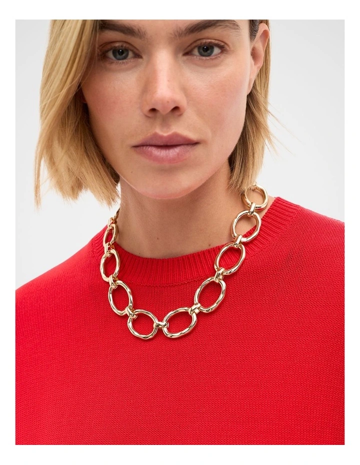 Large Link Necklace in Gold image 2