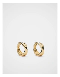 Cross Over Hoop Earring in Gold