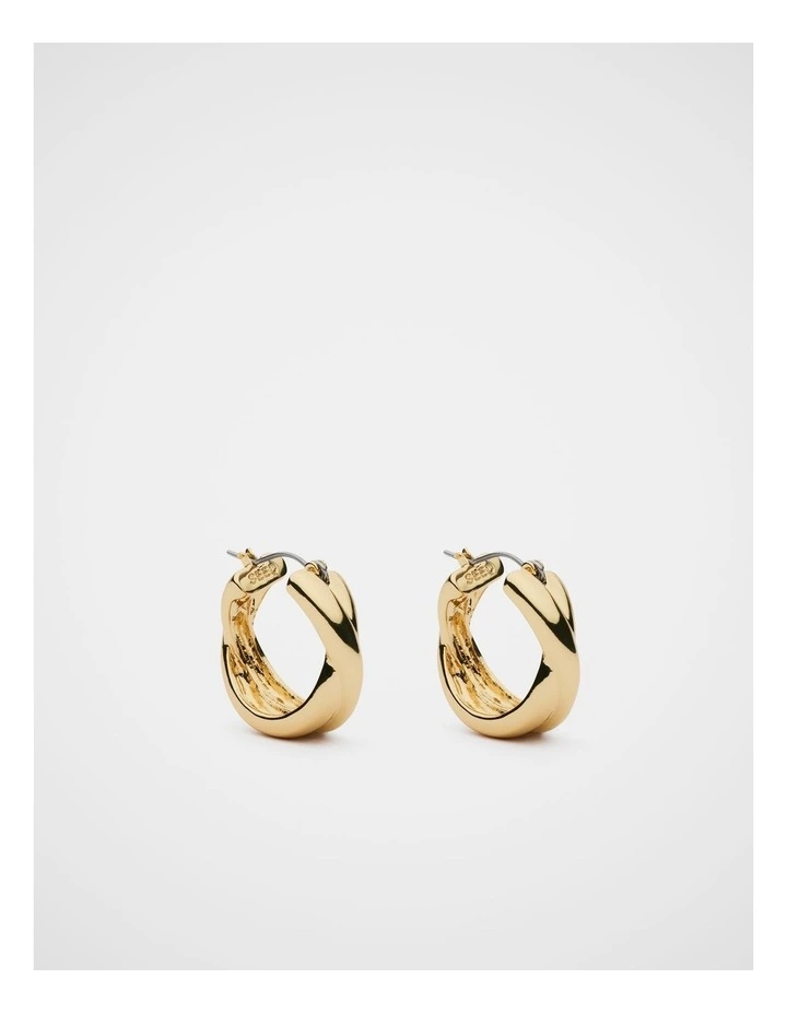 Cross Over Hoop Earring in Gold image 1