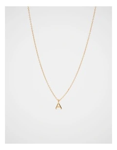 Gold Alphabet Necklace - A