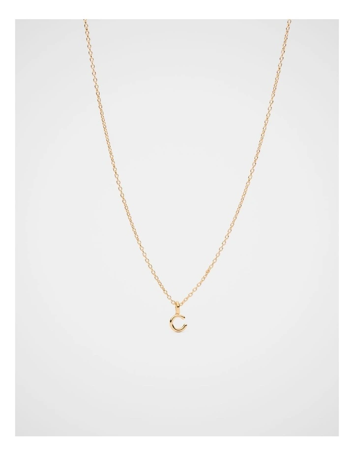 Gold Alphabet Necklace - C image 1