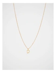 Gold Alphabet Necklace - D