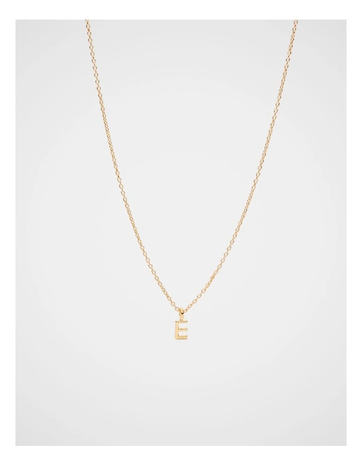 Gold Alphabet Necklace - E image 1