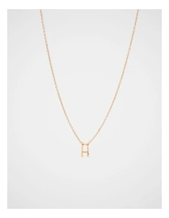 Gold Alphabet Necklace - H