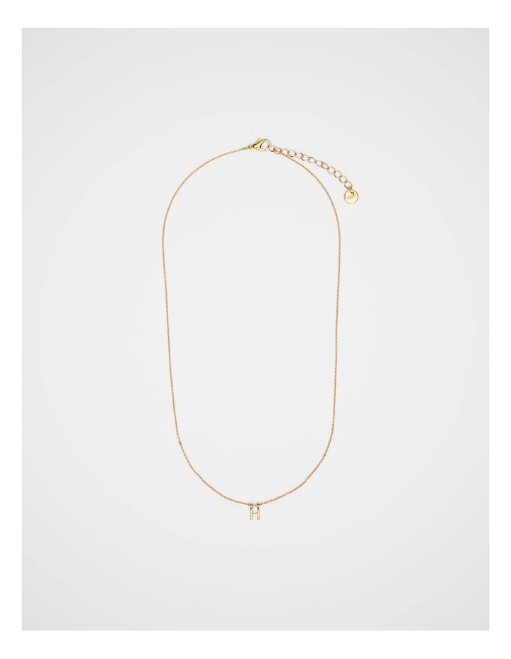 Gold Alphabet Necklace - H image 2