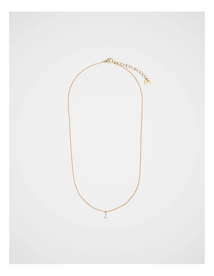 Gold Alphabet Necklace - J image 2