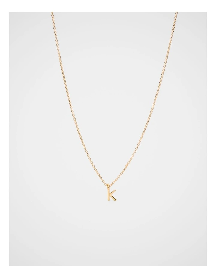 Gold Alphabet Necklace - K image 1