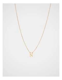 Gold Alphabet Necklace - N
