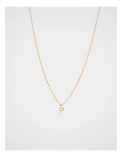 Gold Alphabet Necklace - P