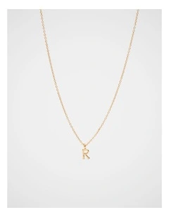 Gold Alphabet Necklace - R