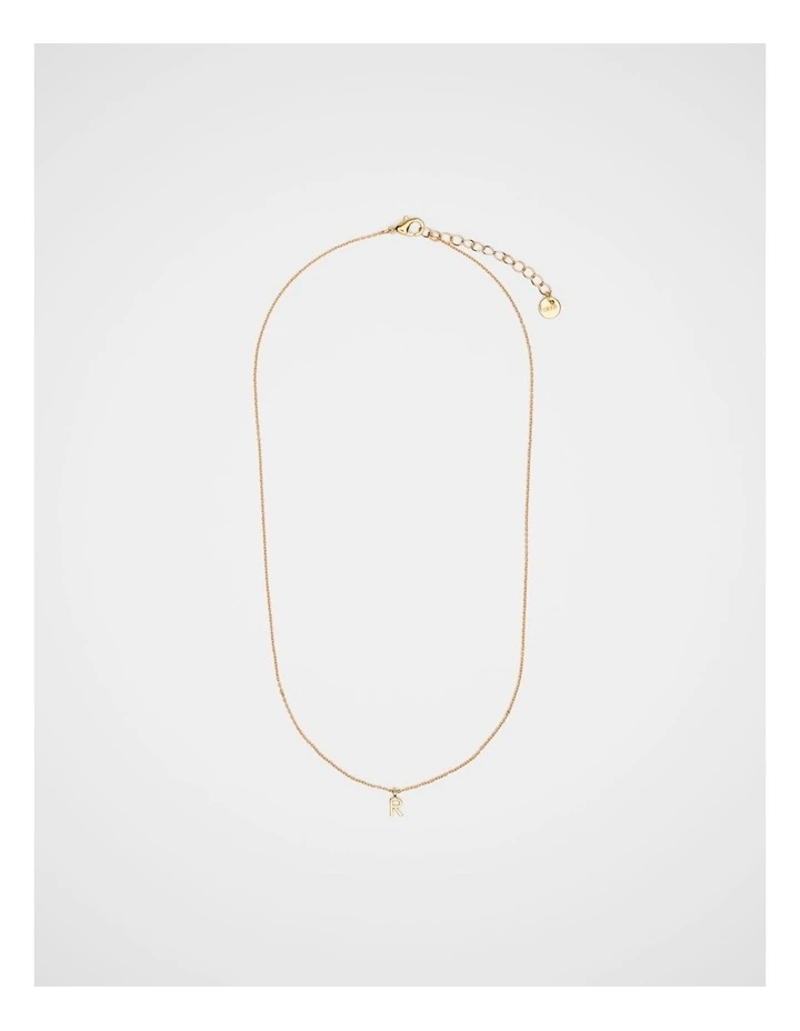 Gold Alphabet Necklace - R image 2