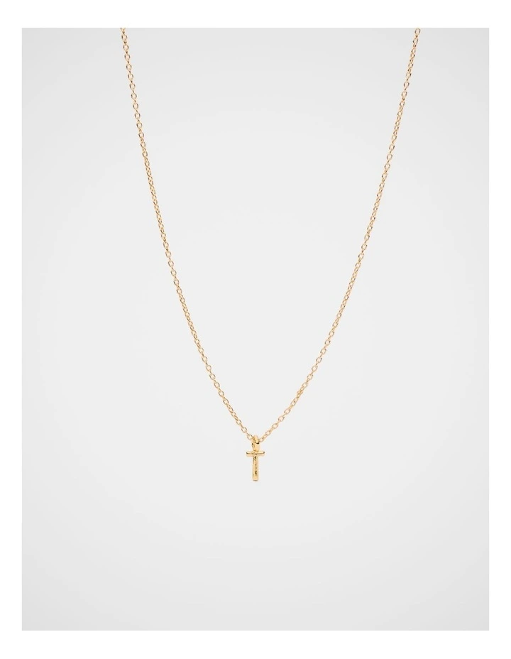 Gold Alphabet Necklace - T image 1