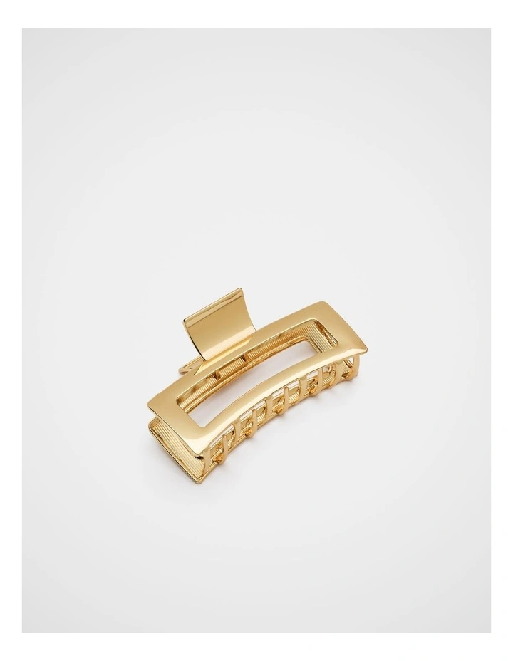 Rectangle Metal Hair Claw in Gold image 1