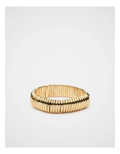 Metal Stretch Bead Bracelet in Gold