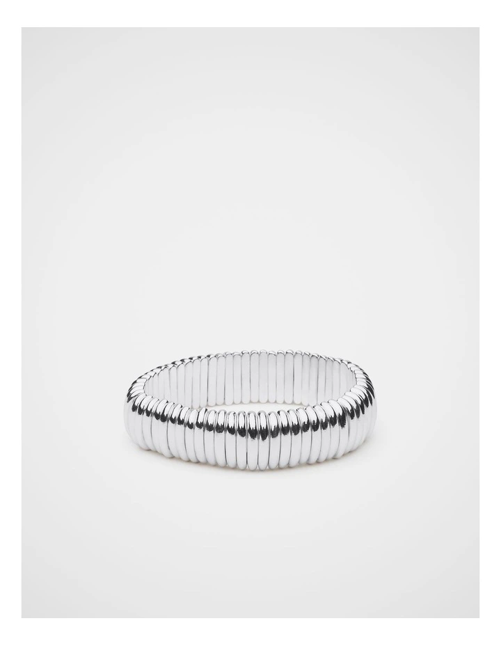 Metal Stretch Bead Bracelet in Silver image 1