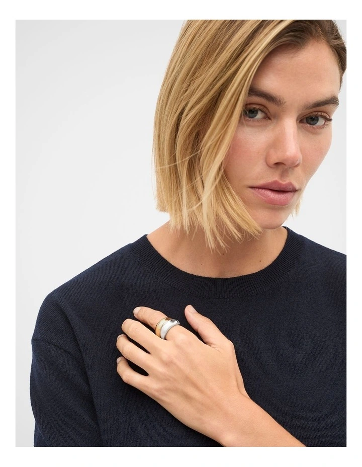 Mixed Metals Ring Set in Gold Silver image 2