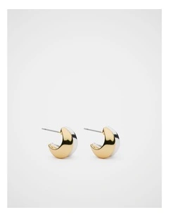 Mixed Metals Teardrop Earring in Gold Silver