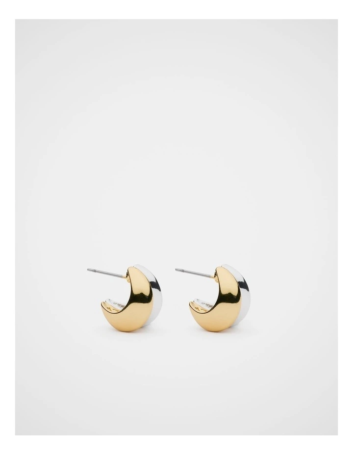 Mixed Metals Teardrop Earring in Gold Silver image 1