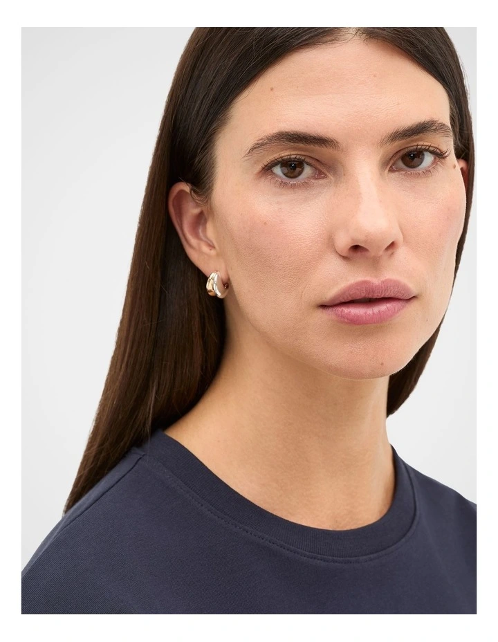 Mixed Metals Teardrop Earring in Gold Silver image 2