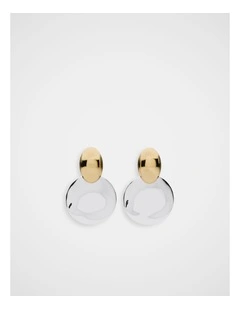 Statement Mixed Metals Earring in Gold Silver