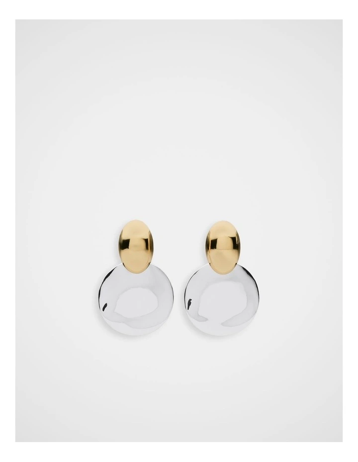 Statement Mixed Metals Earring in Gold Silver image 1