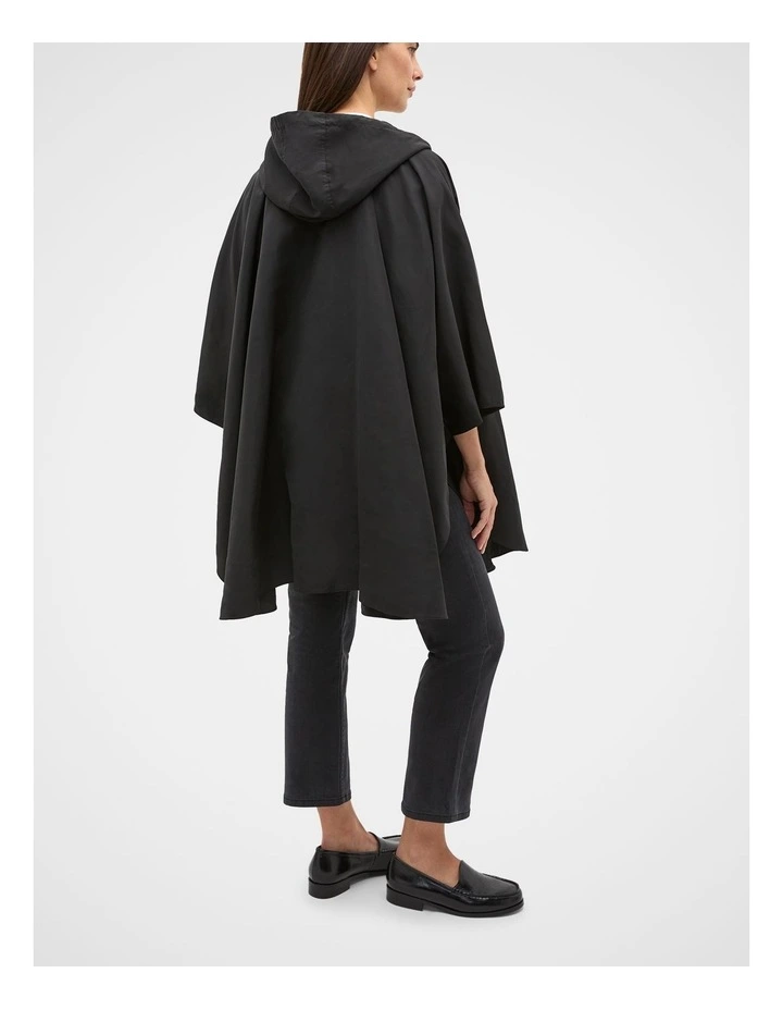 Packable Rain Poncho in Black image 3