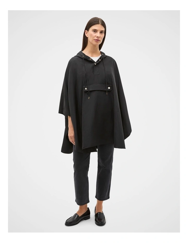 Packable Rain Poncho in Black image 4