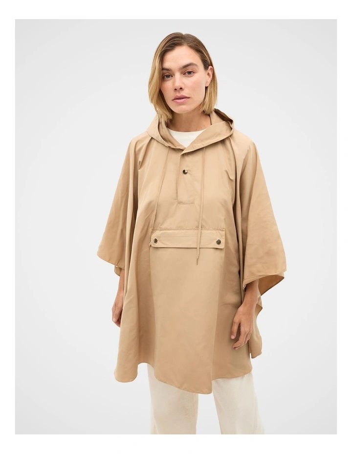 Packable Rain Poncho in Sandstone image 2