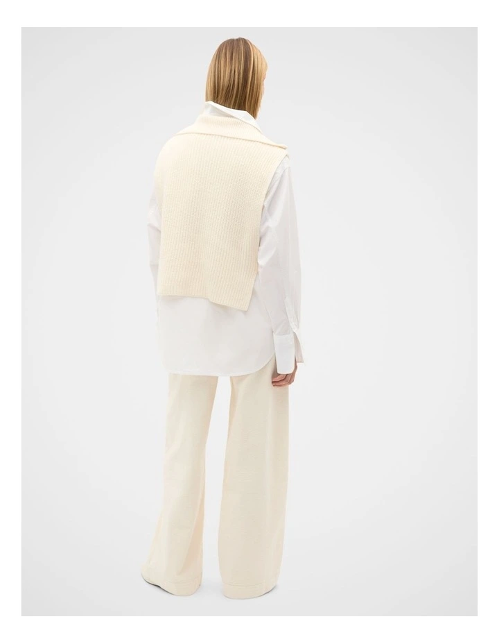 Rib Knit Collar Bib in Coconut Cream image 2