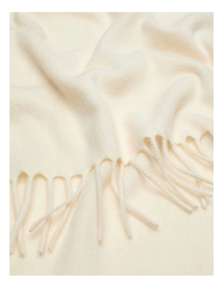 Super Soft Wool Scarf in Coconut Cream image 3