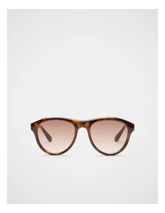 Hayley Round Sunglasses in Dark Tort