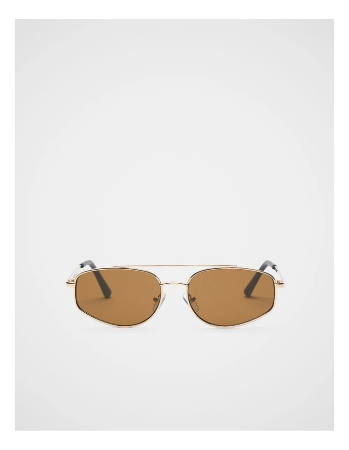 Clover Oval Aviator Sunglasses in Gold image 1
